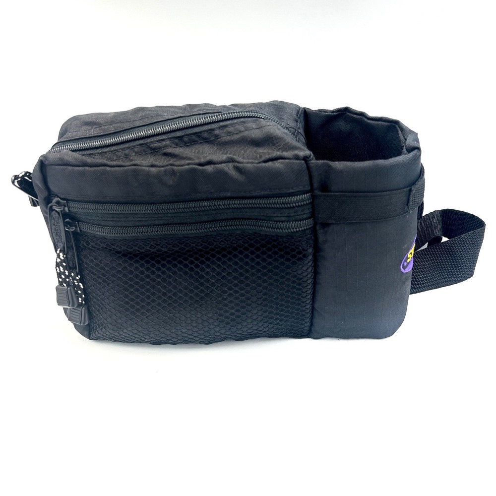 Vintage Stansport Fanny Pack Waist Hip Bag Nylon Water Bottle Holder Large Black